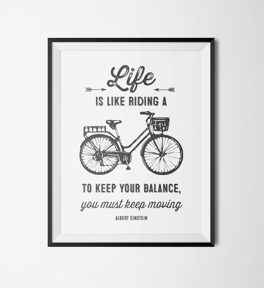 ... Printable Wall Art / Printable Wall Art â€“ Motivational Bicycle Quote