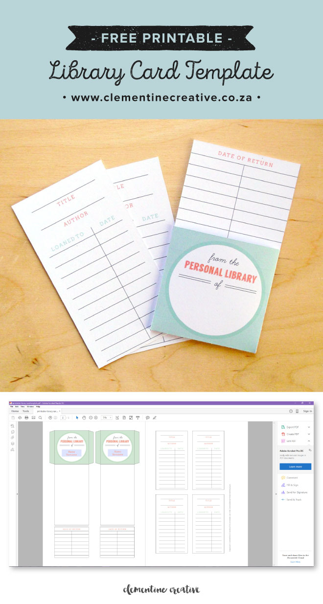 Free Printable Library Cards