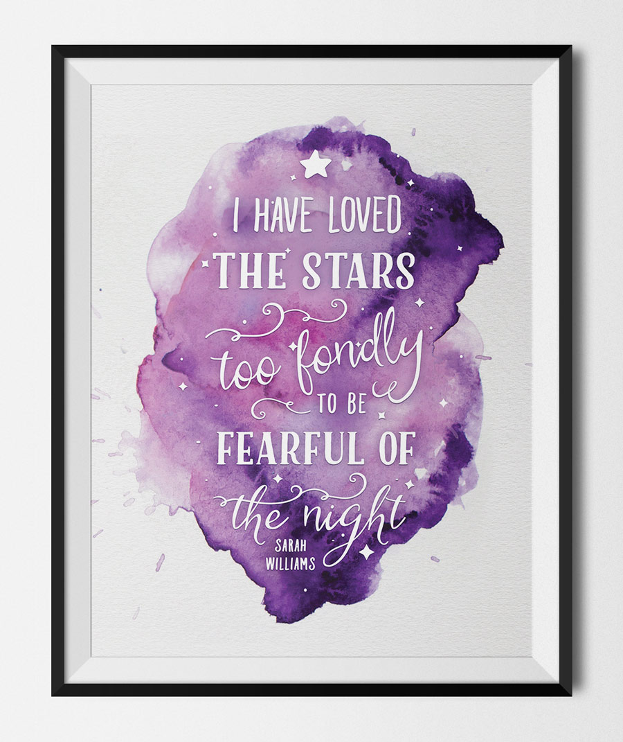Printable Art Print Loved the Stars Quote by Sarah Williams Printable Art Print Loved the Stars Quote by Sarah Williams