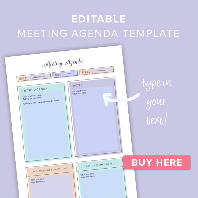 Free Pretty Printable Meeting Agenda Templates