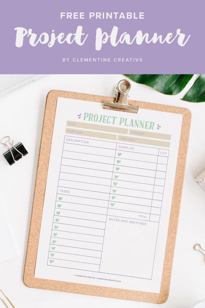 Ideas for New Projects? Plan them with this Free Printable Project Planner