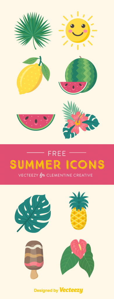 Free Summer Icons {Vector and PNG}