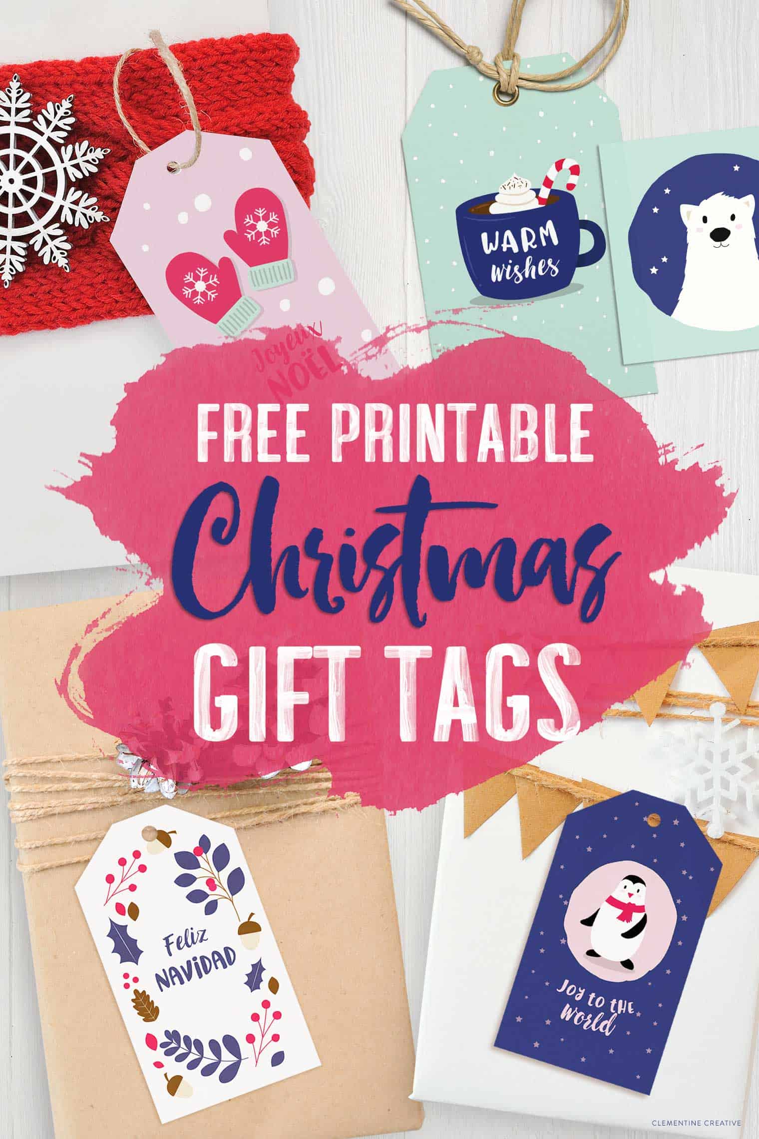 free printable cute Christmas gift tags