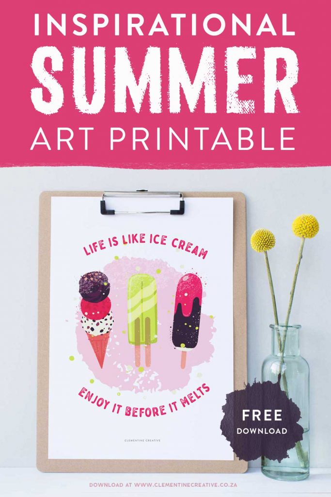 free printable ice cream summer wall art