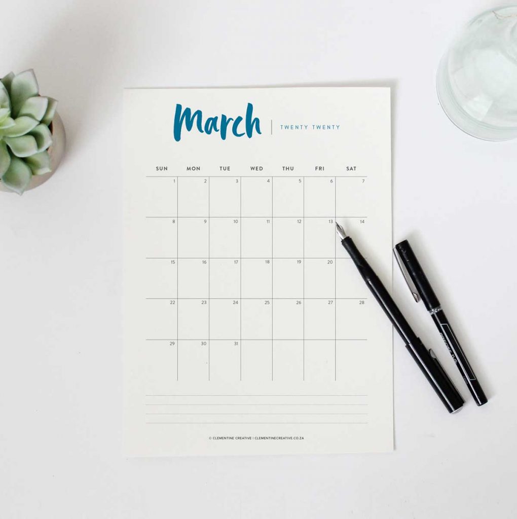 Printable 2020 Calendar A Pretty Monthly Calendar Planner Printable 2020 Calendar A Pretty Monthly Calendar Planner