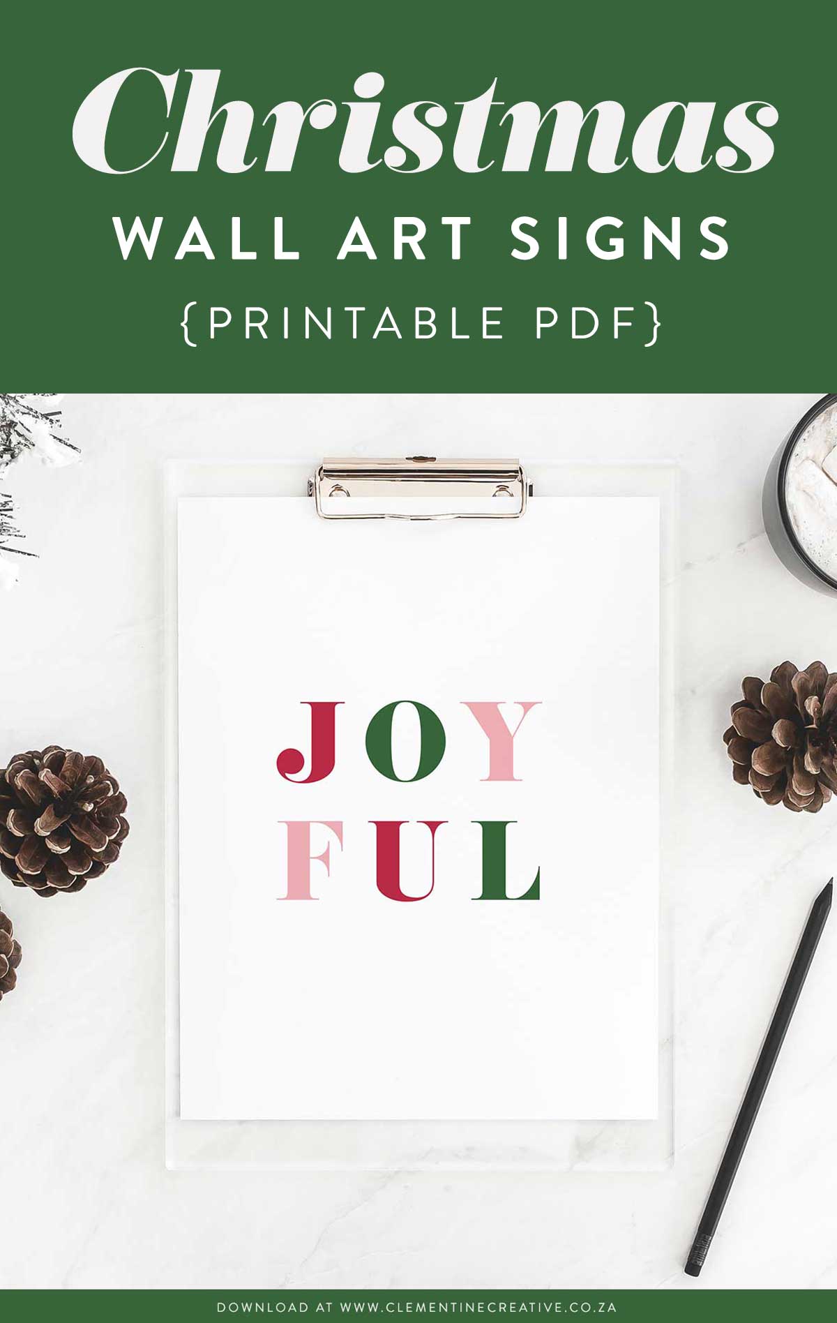 printable Christmas wall art signs