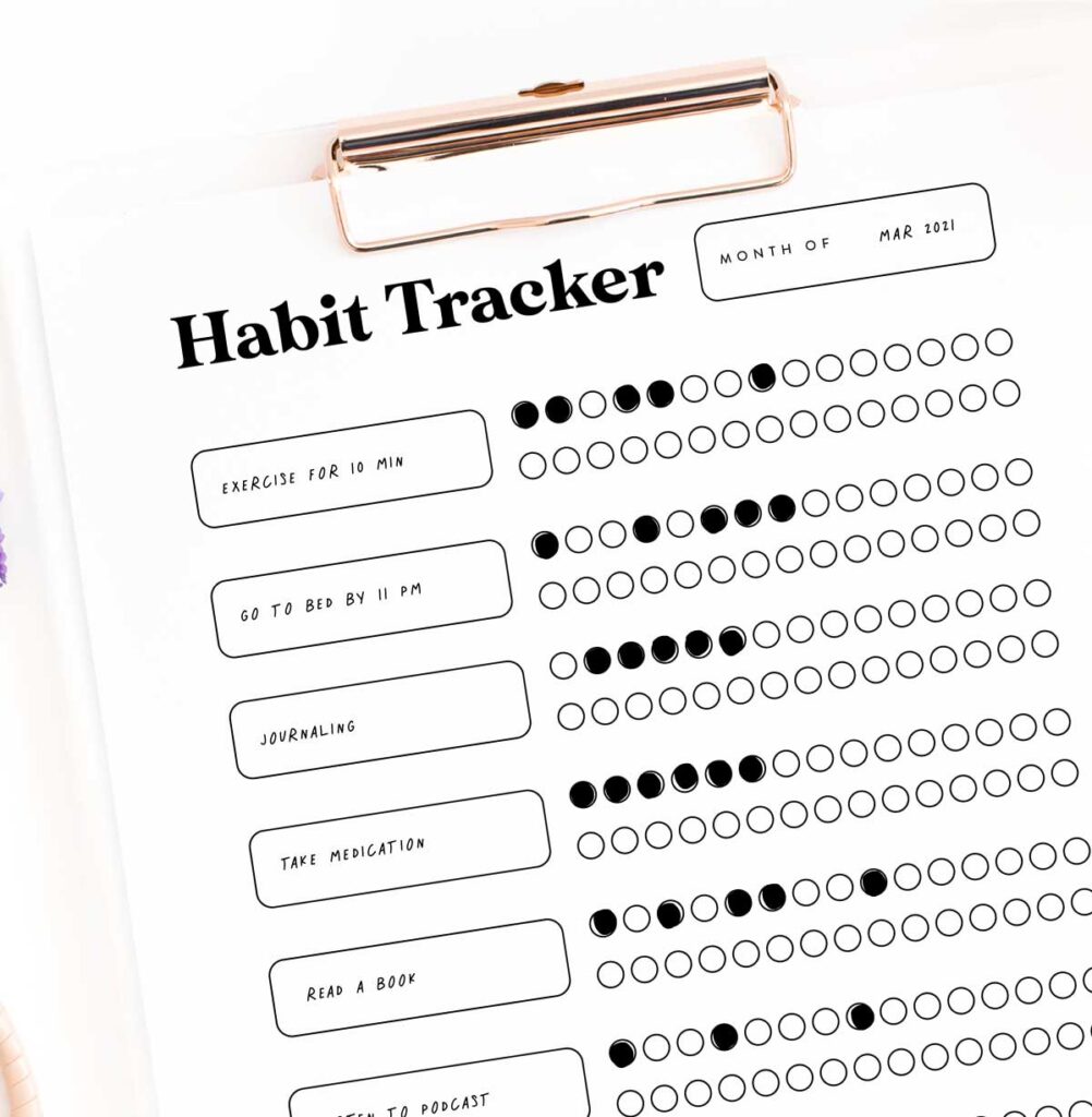 free printable 30 day habit tracker
