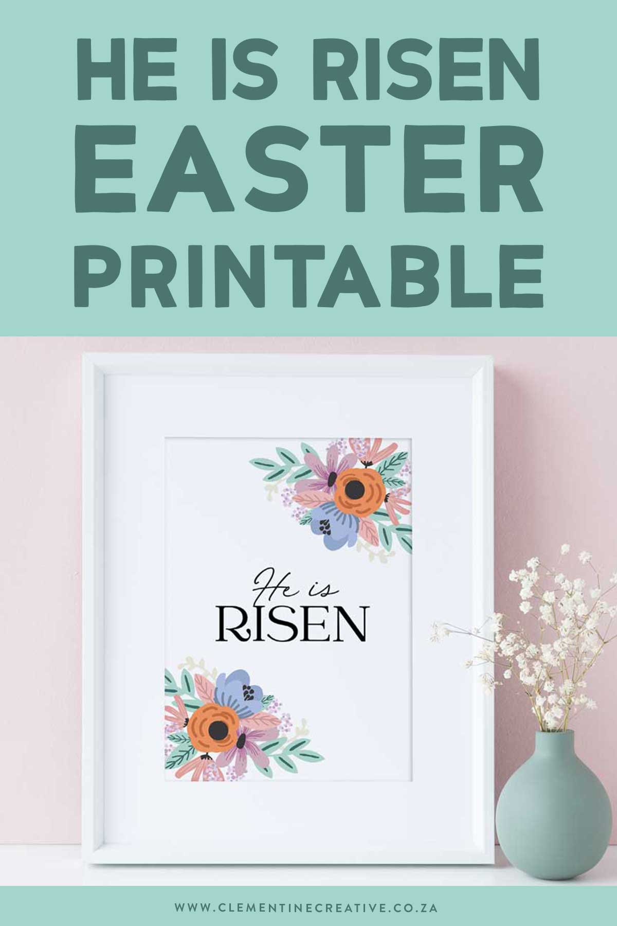 He is risen easter printable sign