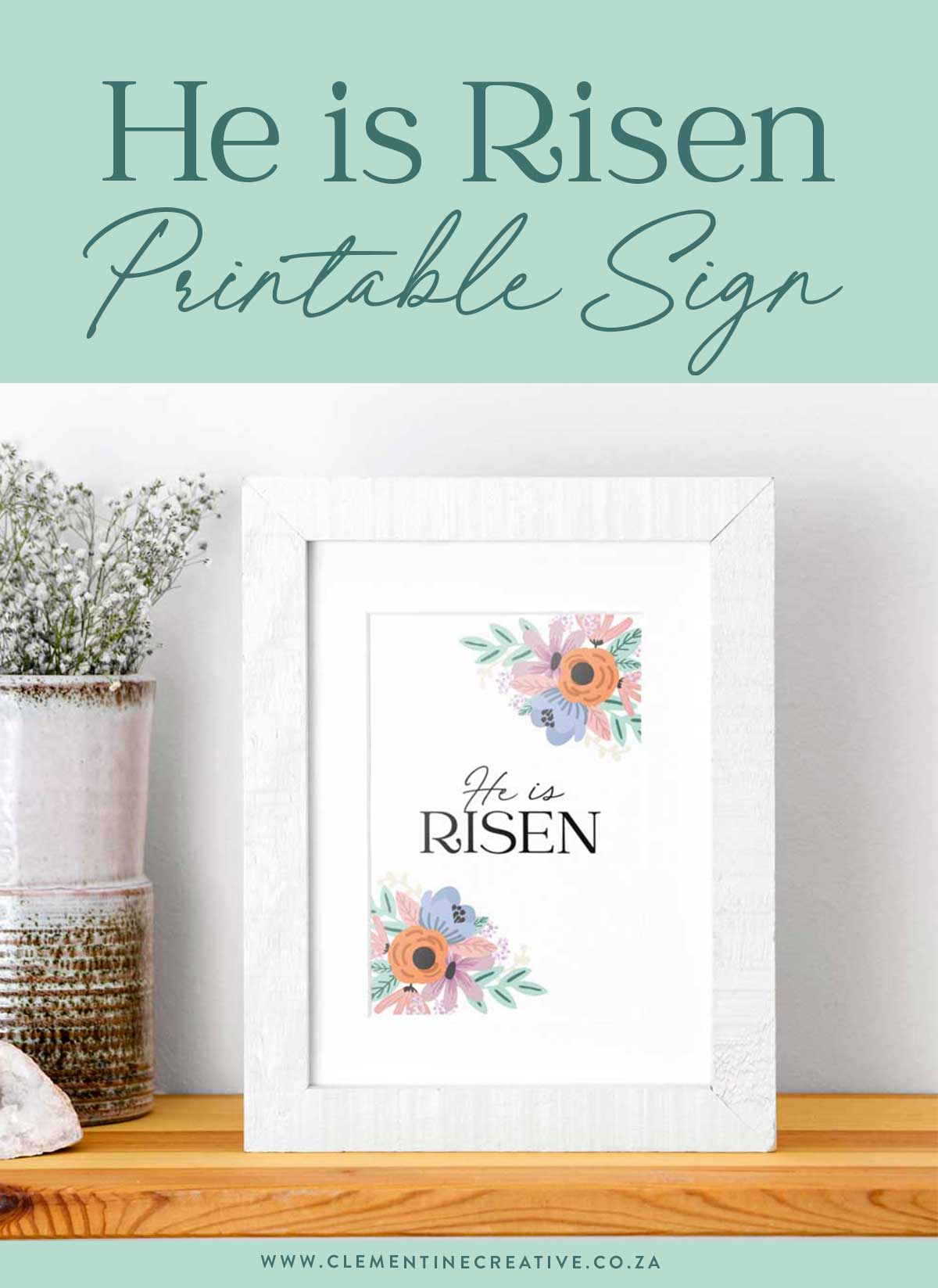 He is Risen free printable Easter sign