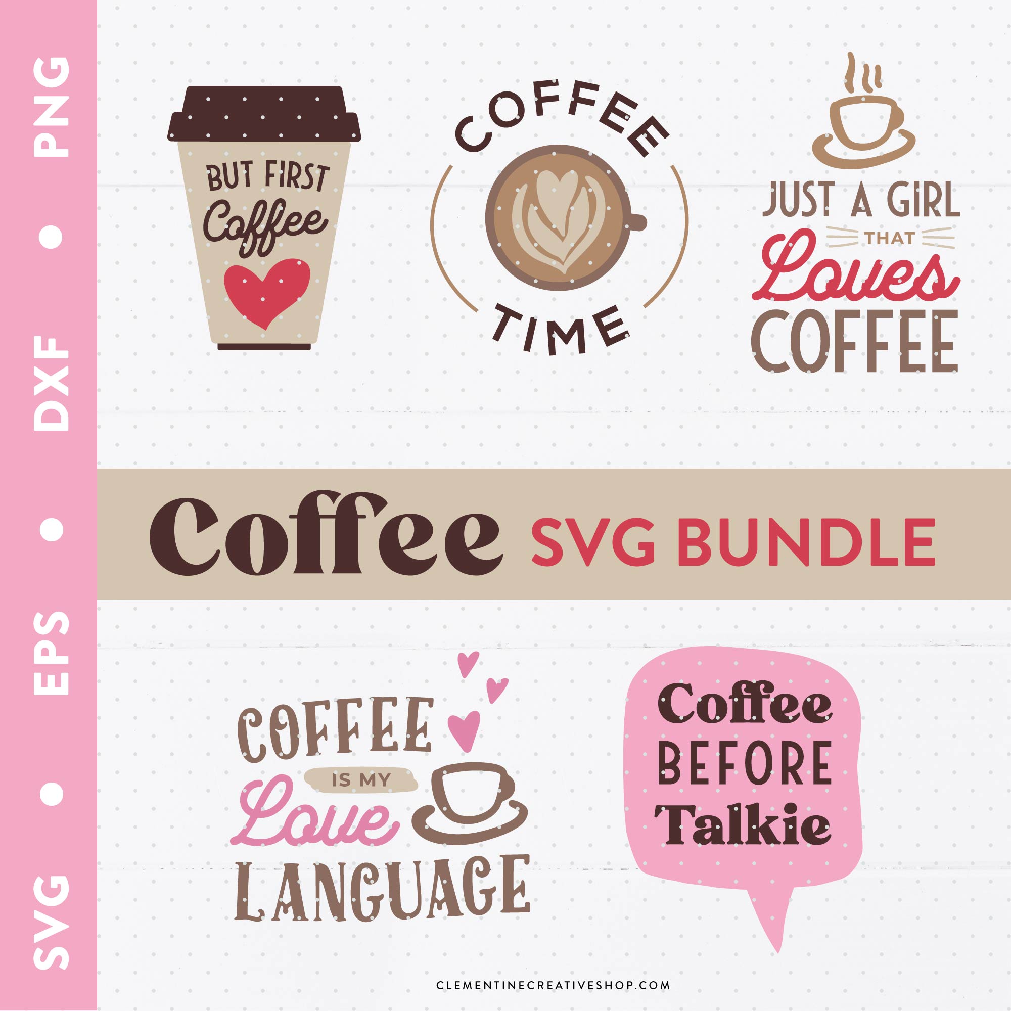coffee lovers SVG cut file bundle