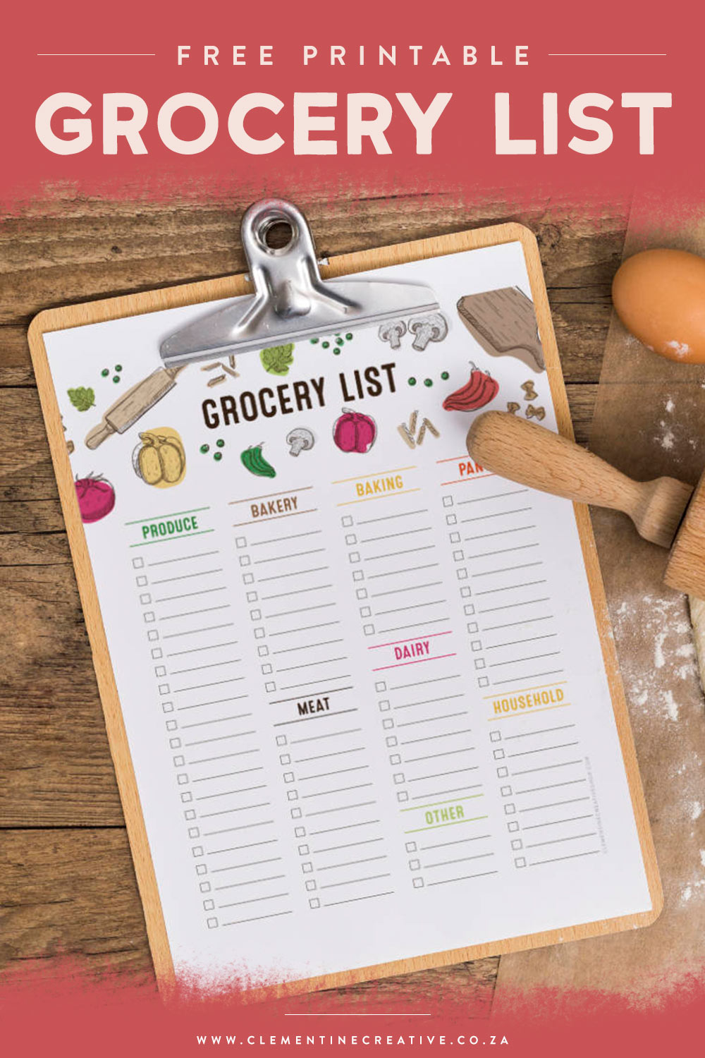 free printable grocery list template to download