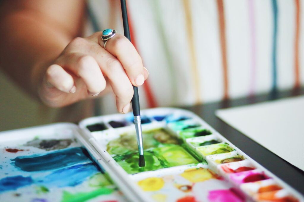 watercolor paint palette