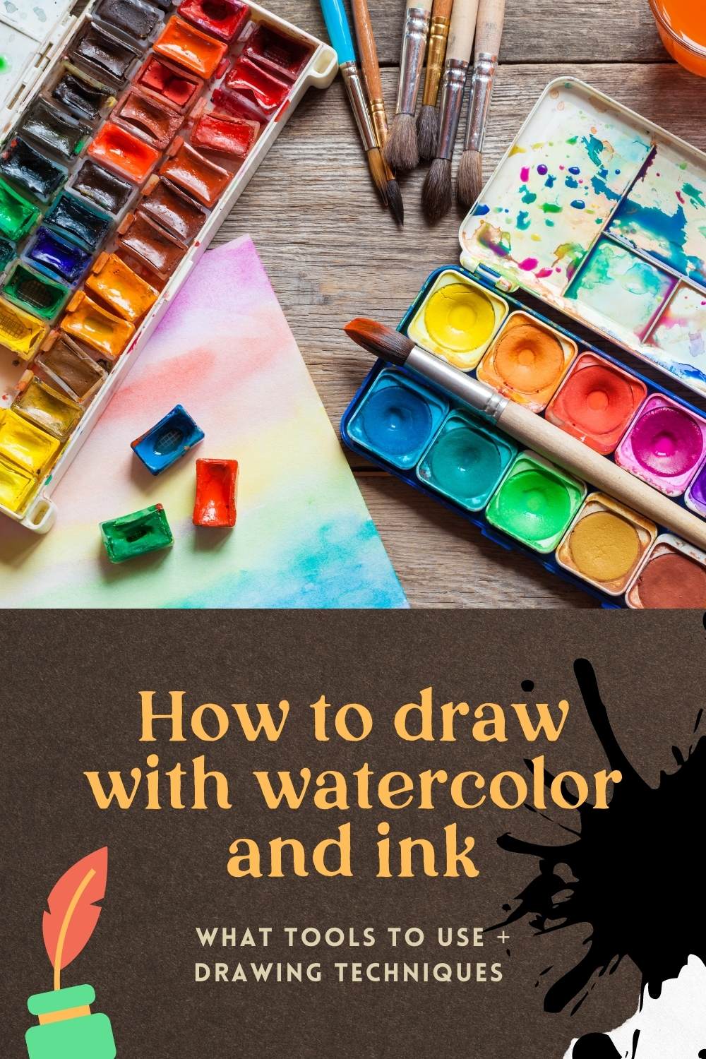 How to Use Ink Pens and Watercolor Together {Techniques and Tips