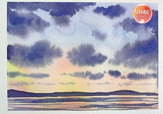 Image for How To Paint A Stunning, Simple Watercolor Sunset