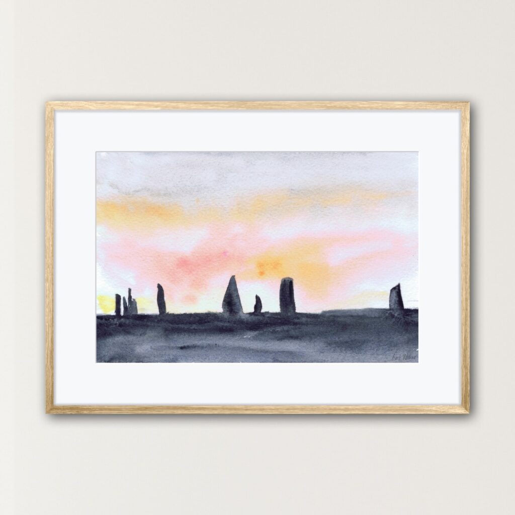 easy watercolor sunset idea