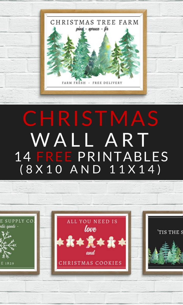 12 printable christmas wall art signs {adorable designs