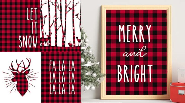 Image for 13 Free Printable Buffalo Plaid Christmas Signs