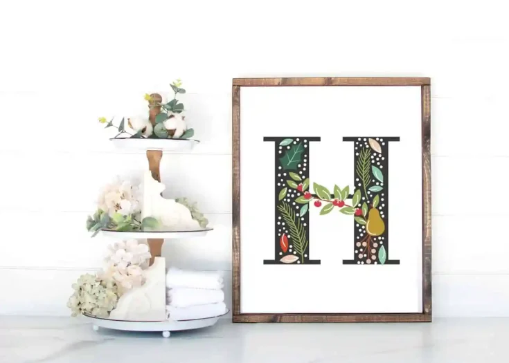 monogram Christmas wall art