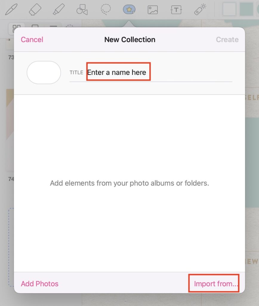enter a name for your sticker colleciton