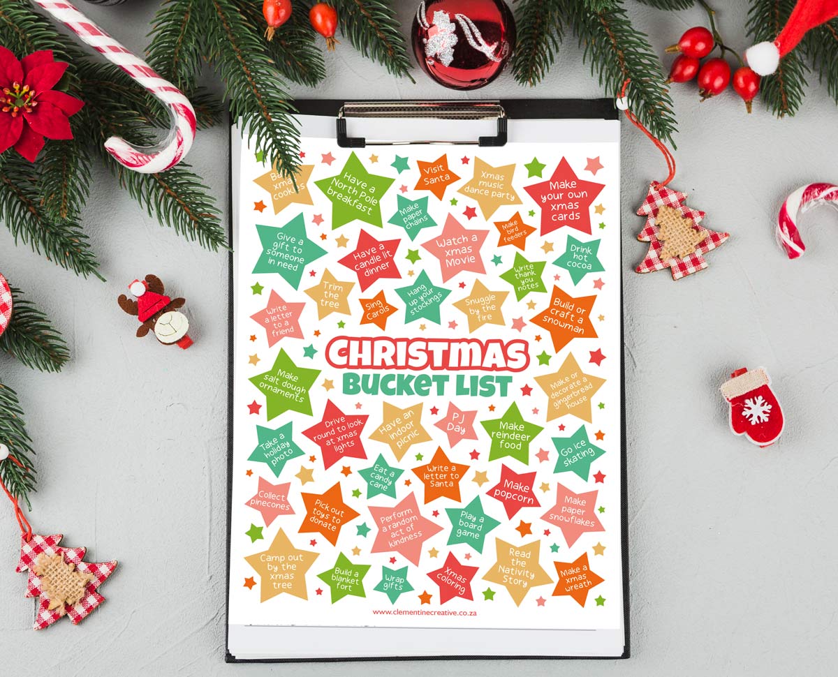 Christmas bucket list printable
