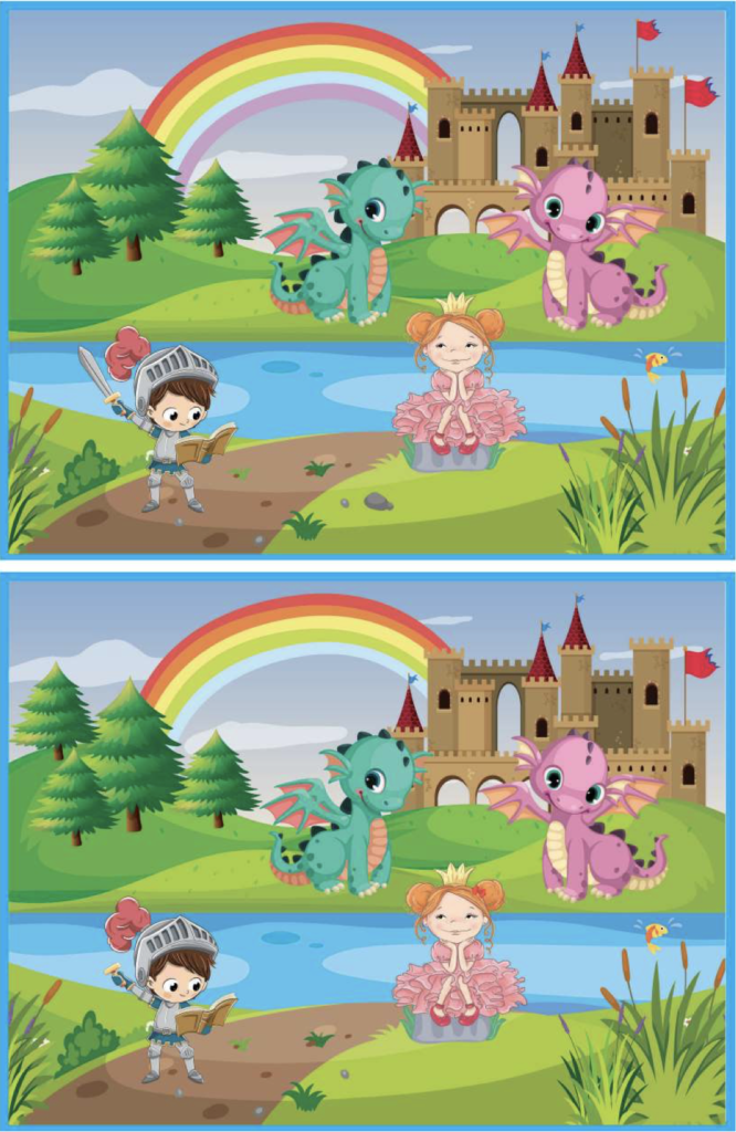 dragon themed spot the difference