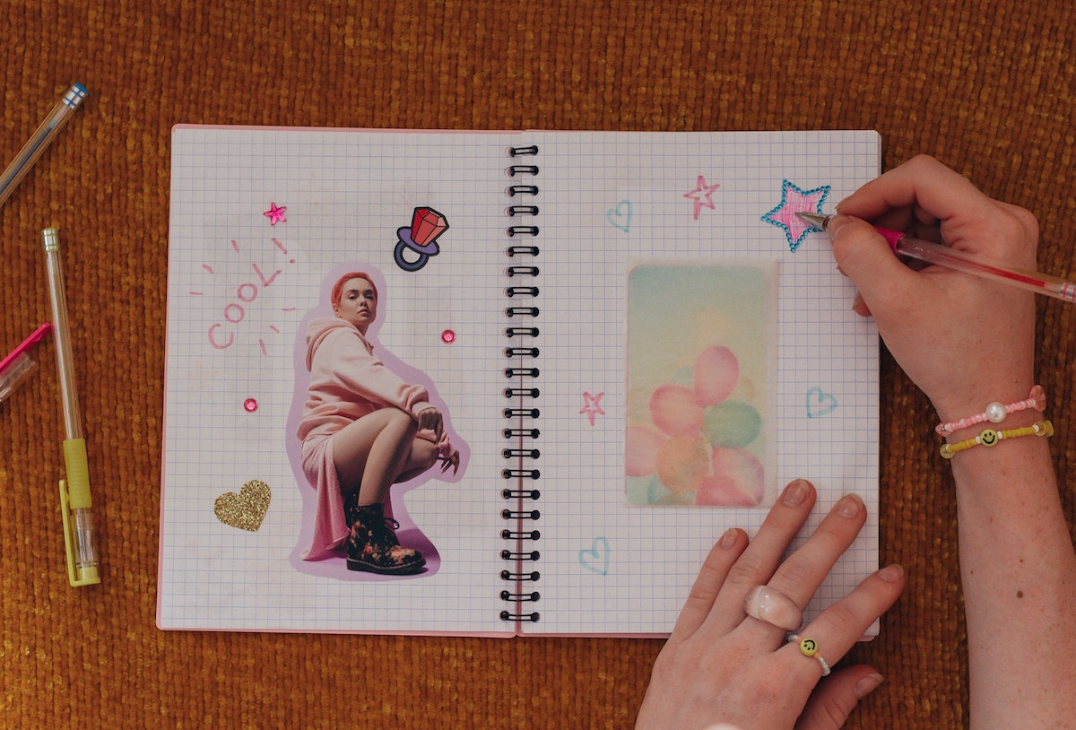 pastel photographs in bullet journal