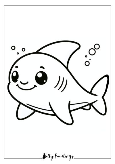 Cute Shark for Coloring