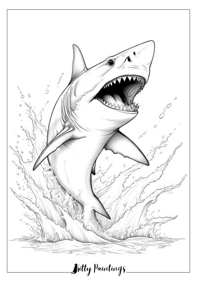 Amazing Shark Coloring Page for Adults
