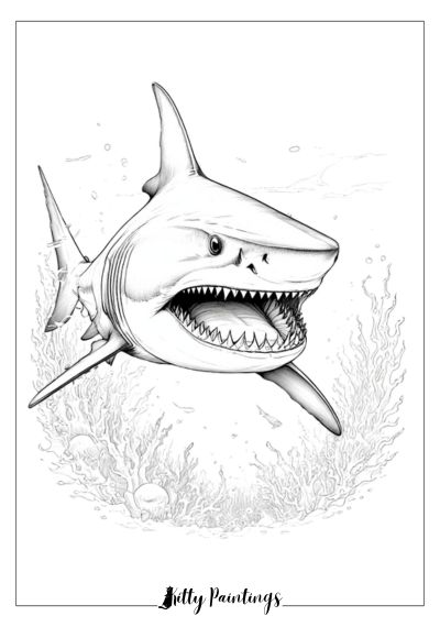 Deitaled Shark to Color