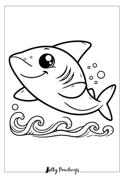 Simple Shark to Color for Kids