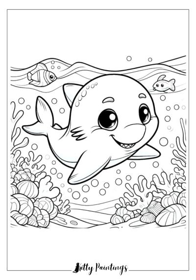 Cute Shark Coloring Sheet