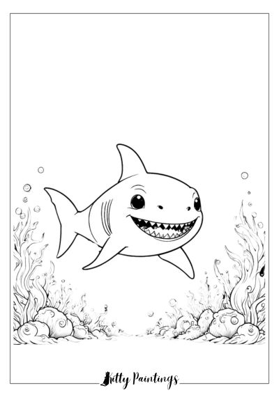 Simple and Beautiful Shark to Color