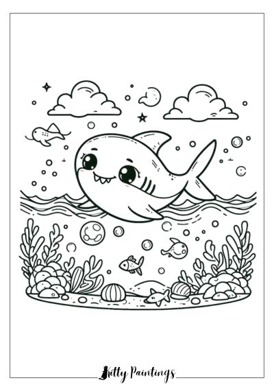 Cute Great White Shark for Kids